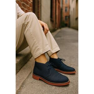 Mark McNairy Denim Chukka Unisex Boots US 7 UK 5 Red Sole Made In England